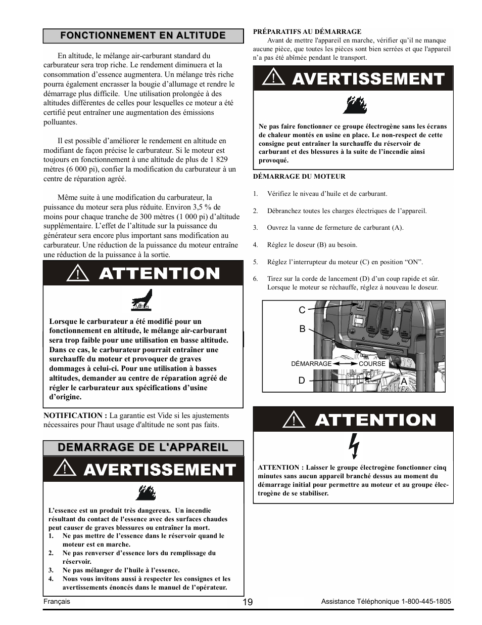 Demarrage de l'appareil | Powermate PM0123250.03 User Manual | Page 19 / 40