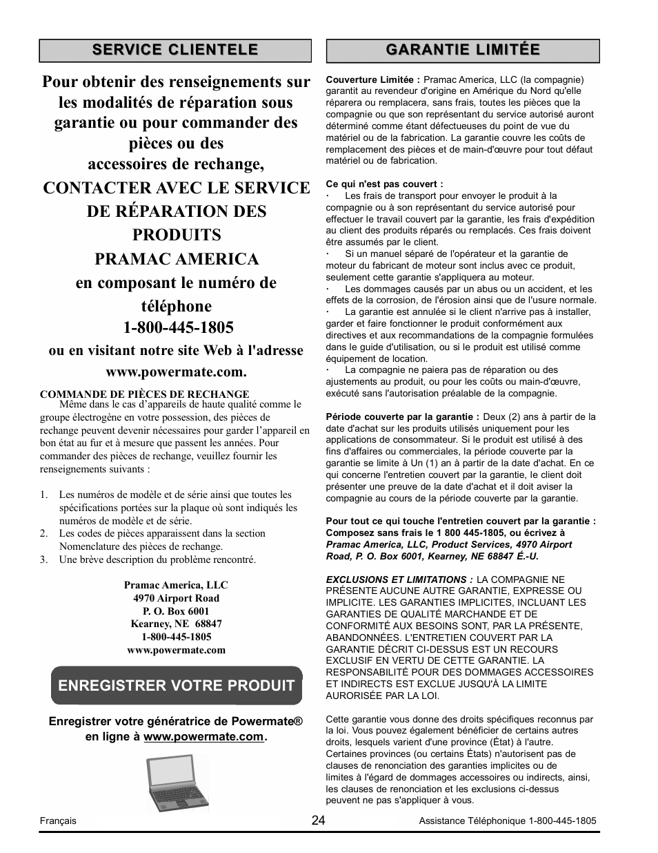 Powermate PM0123250.03 User Manual | Page 24 / 40