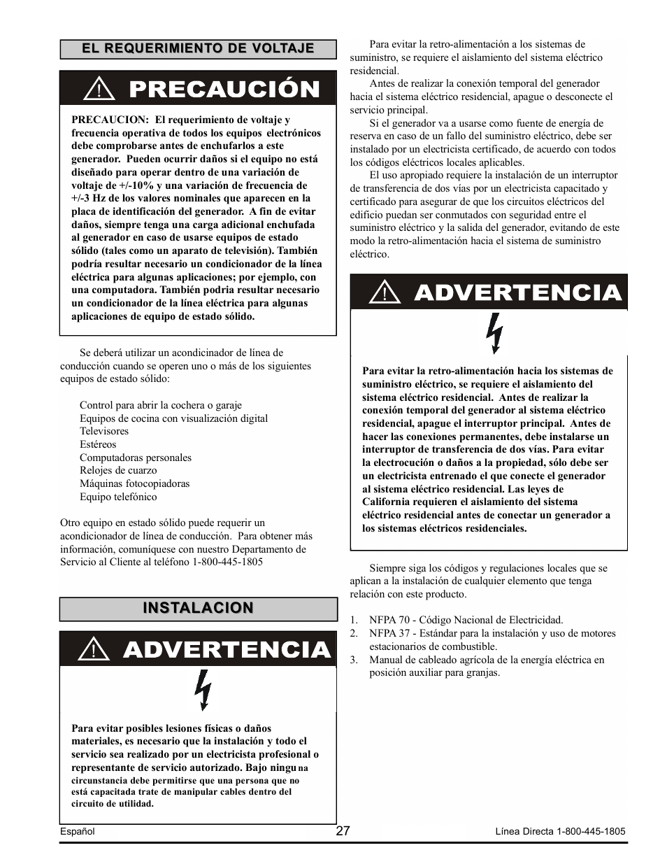Instalacion | Powermate PM0123250.03 User Manual | Page 27 / 40