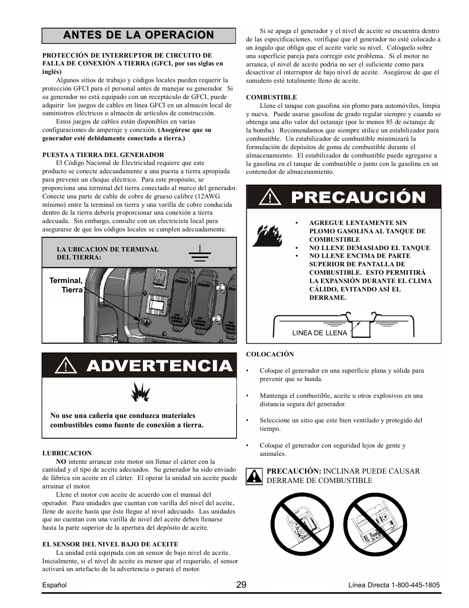 Antes de la operacion | Powermate PM0123250.03 User Manual | Page 29 / 40