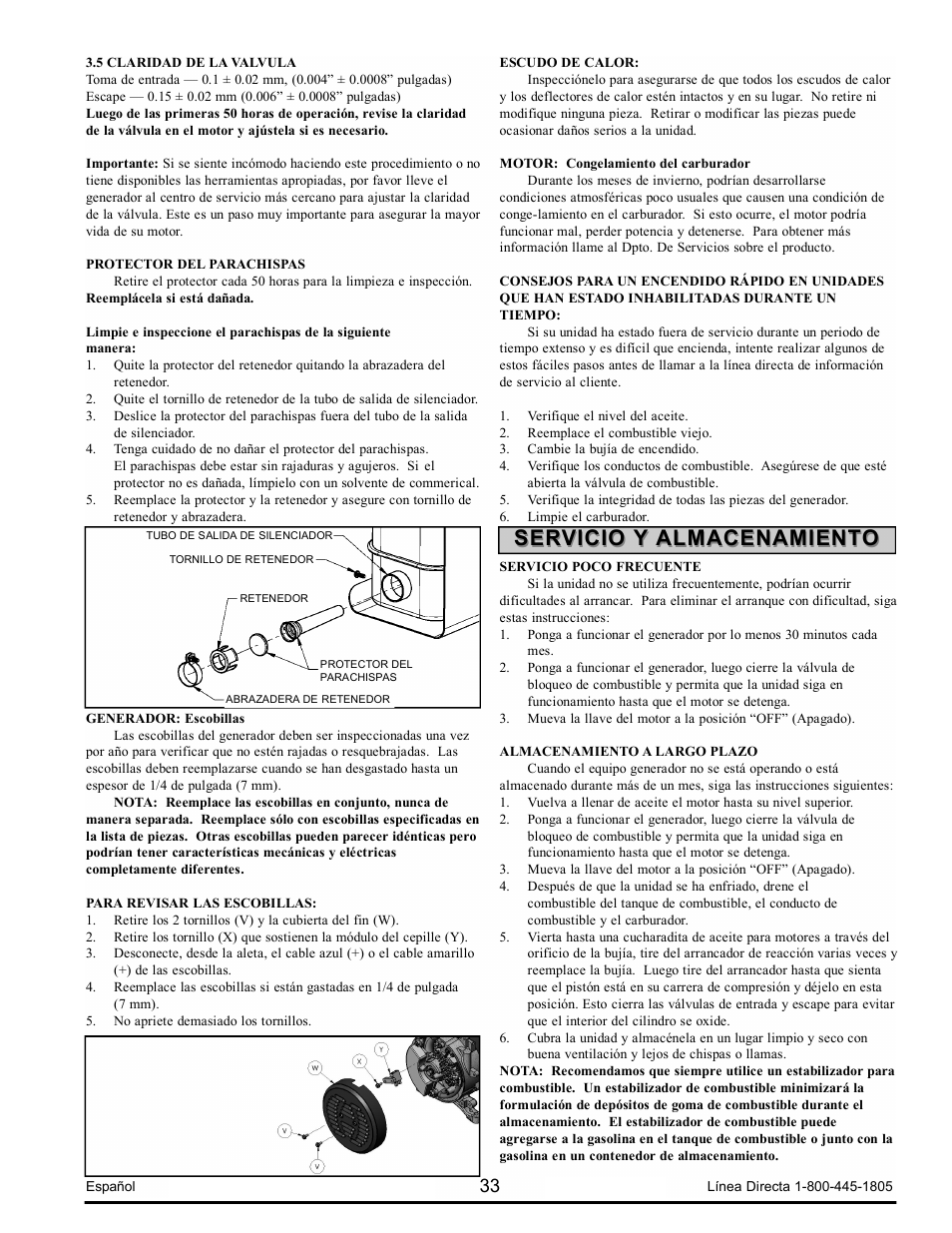 Servicio y almacenamiento | Powermate PM0123250.03 User Manual | Page 33 / 40