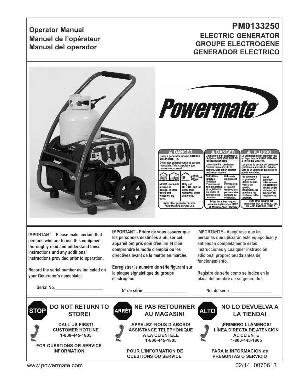 Powermate PM0133250 User Manual | 64 pages