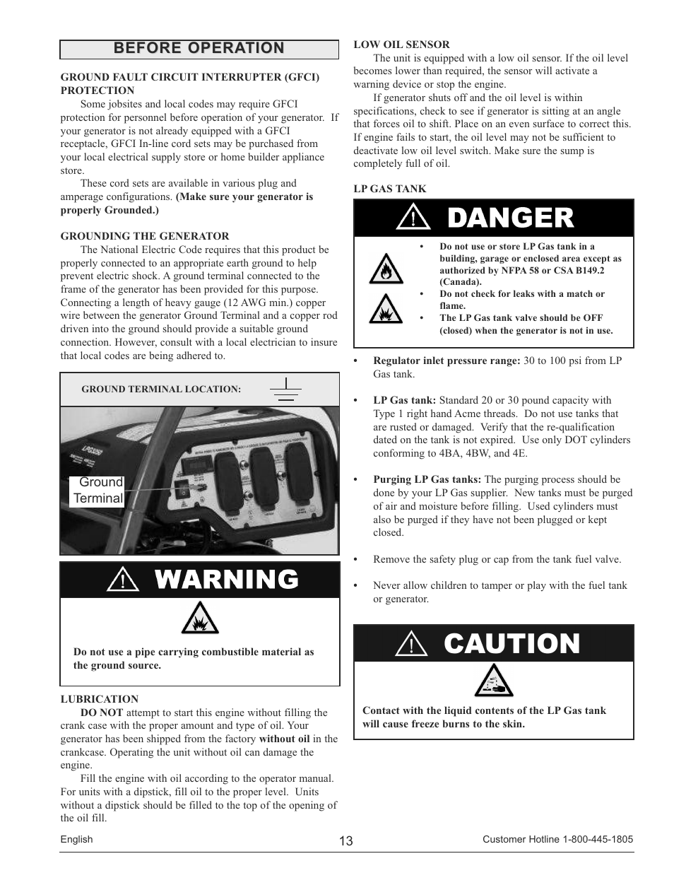 Before operation | Powermate PM0133250 User Manual | Page 13 / 64