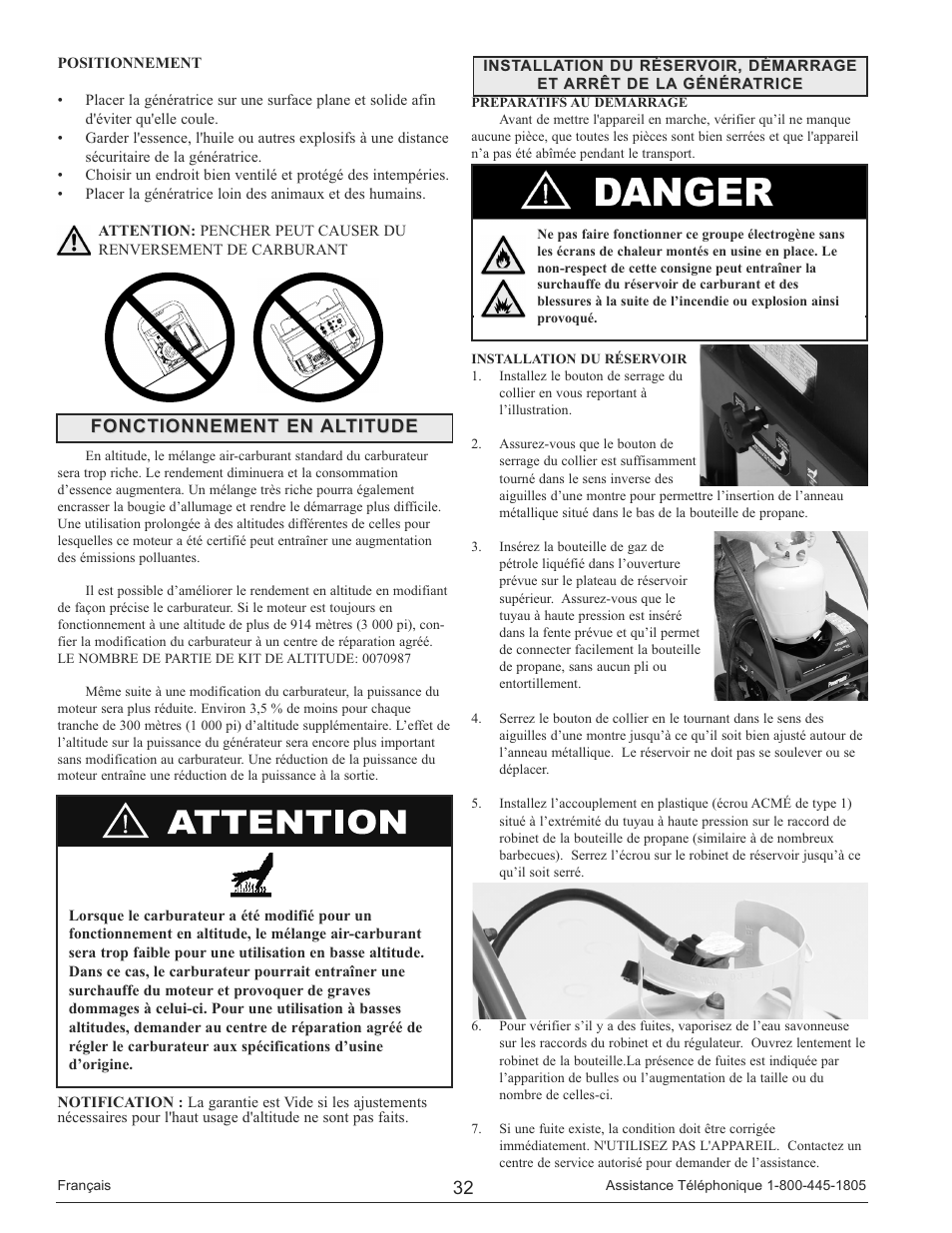 Fonctionnement en altitude | Powermate PM0133250 User Manual | Page 32 / 64