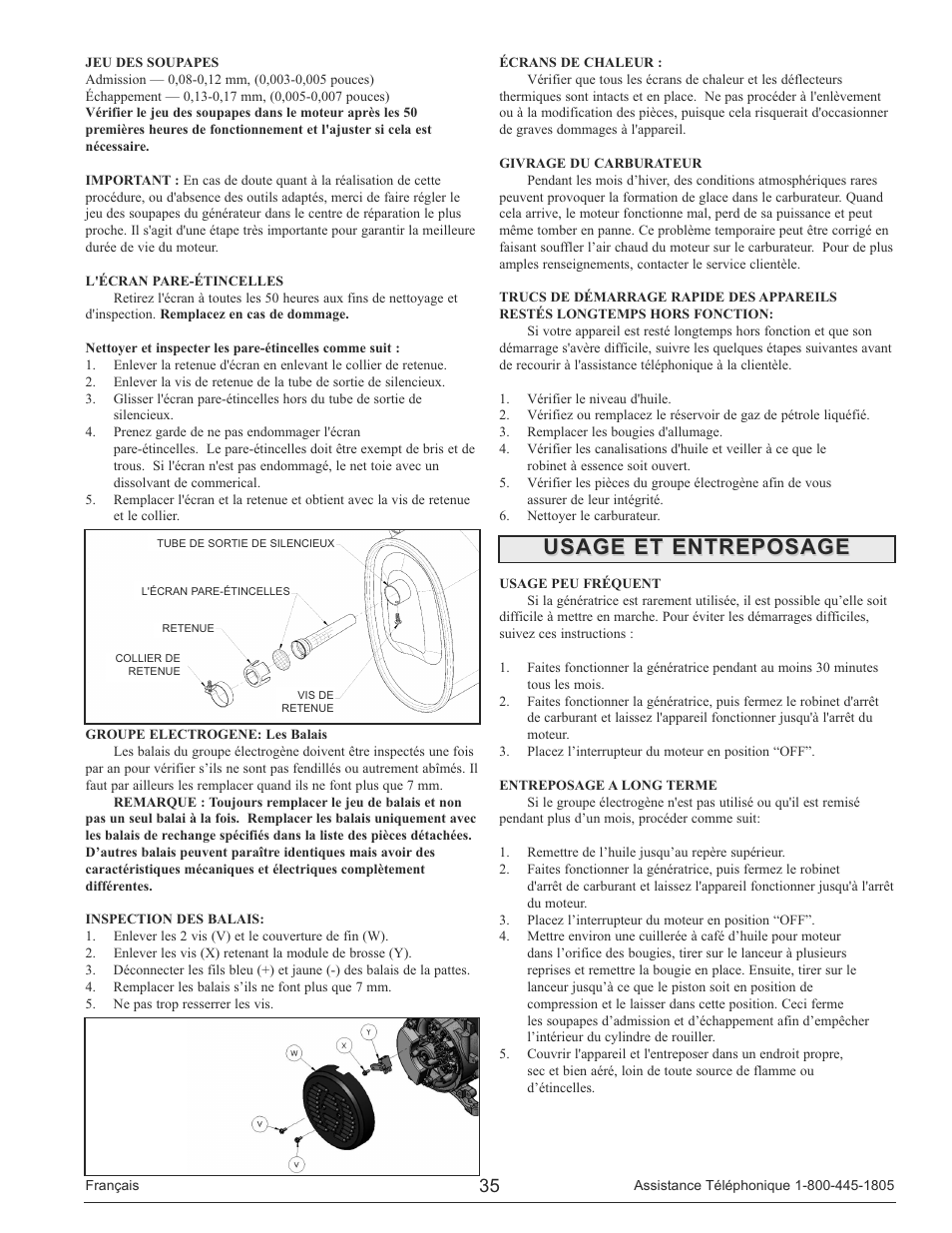 Usage et entreposage | Powermate PM0133250 User Manual | Page 35 / 64
