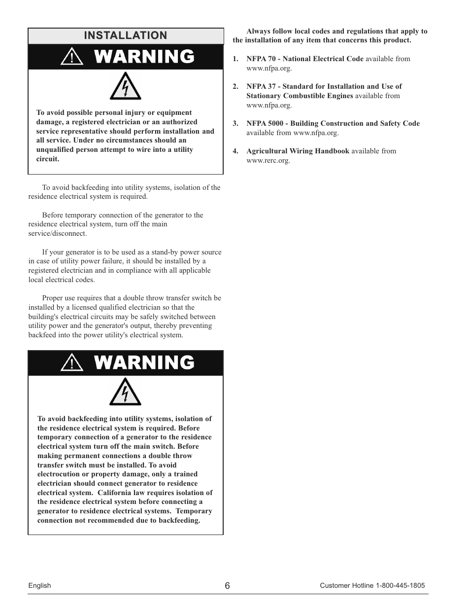 Installation | Powermate PM0133250 User Manual | Page 6 / 64