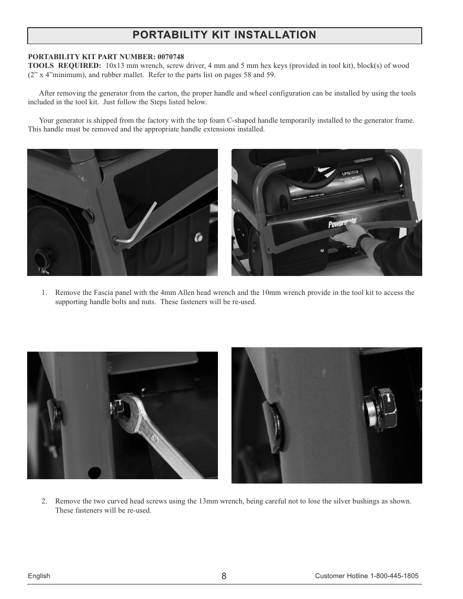 Portability kit installation | Powermate PM0133250 User Manual | Page 8 / 64