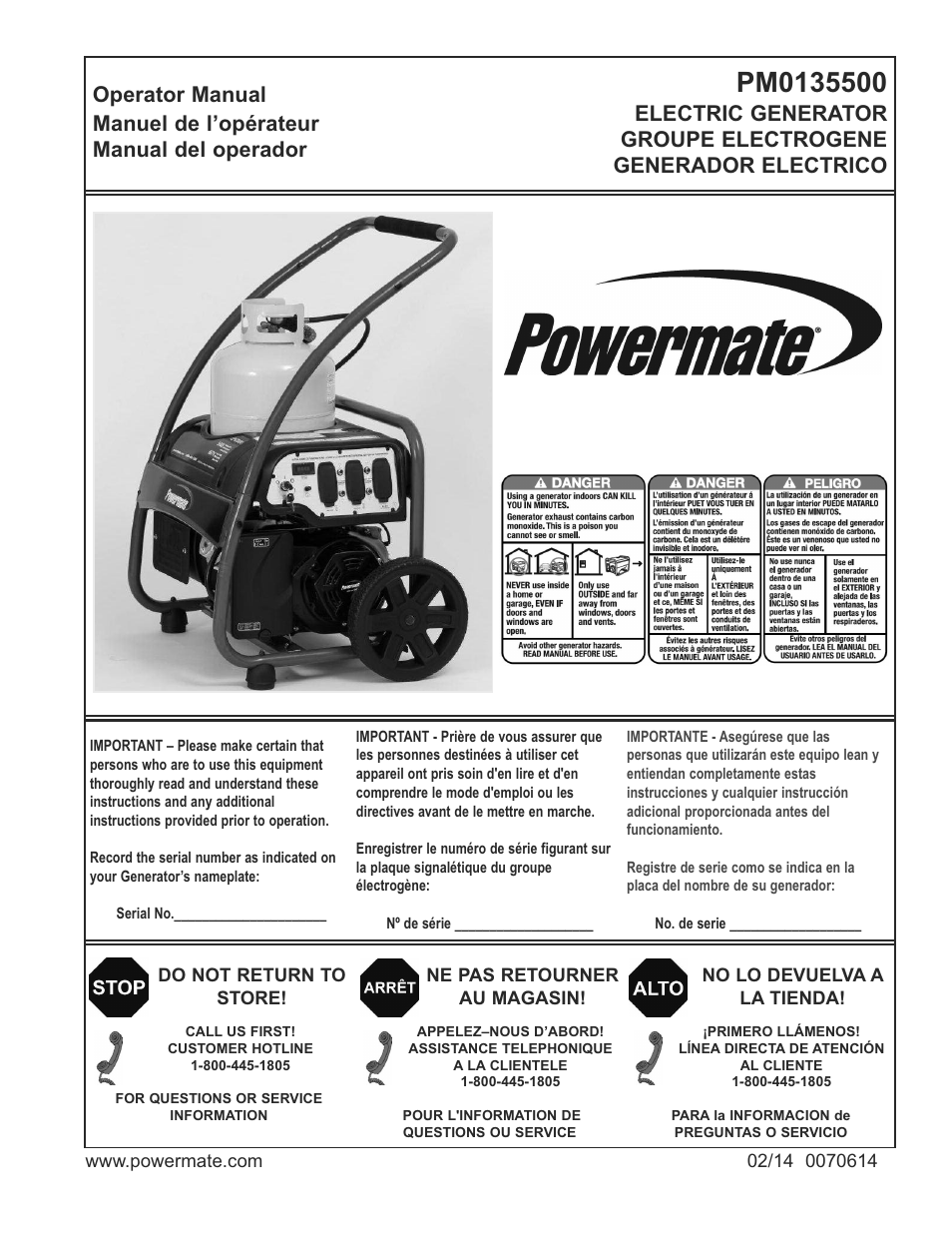 Powermate PM0135500 User Manual | 72 pages