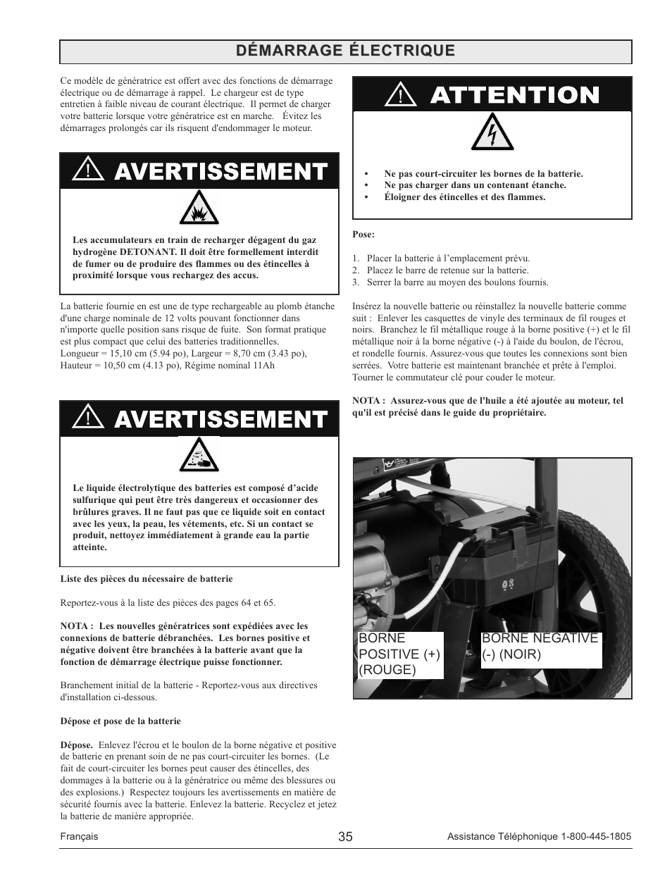 Démarrage électrique | Powermate PM0135500 User Manual | Page 35 / 72