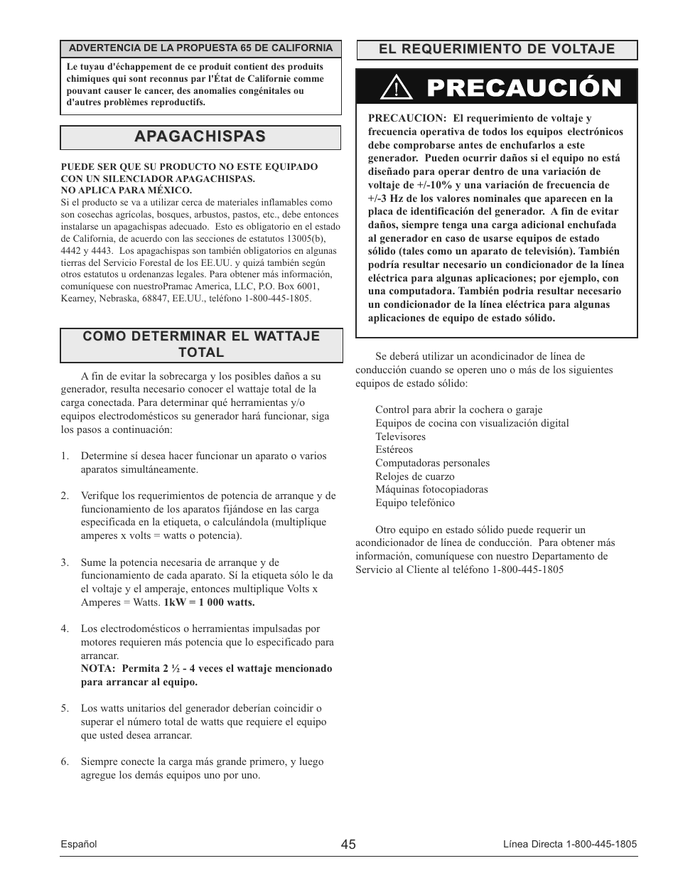 Apagachispas | Powermate PM0135500 User Manual | Page 45 / 72