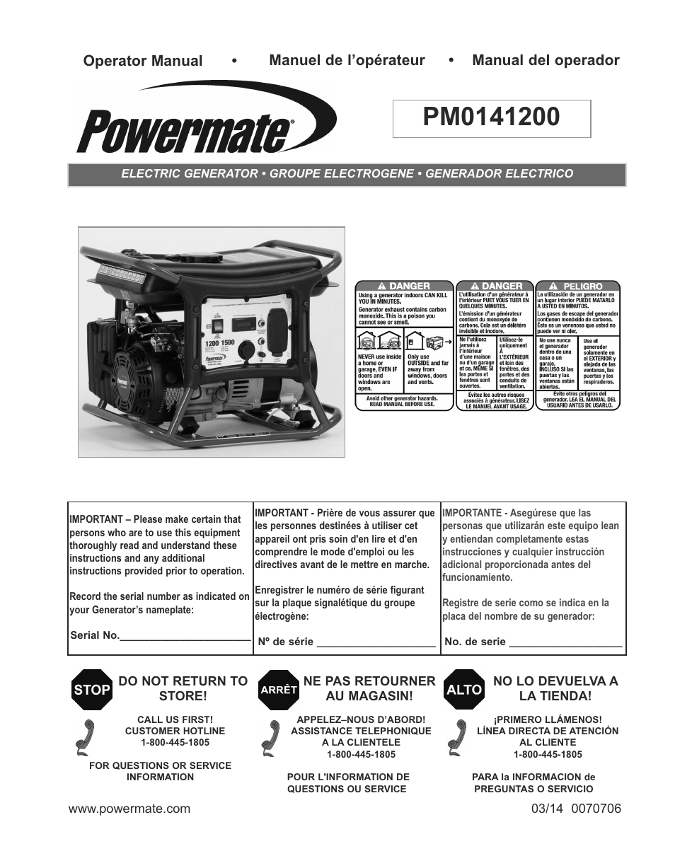 Powermate PM0141200 User Manual | 48 pages