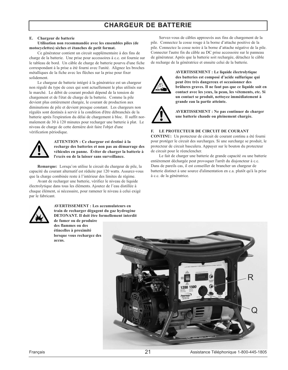 Chargeur de batterie | Powermate PM0141200 User Manual | Page 21 / 48