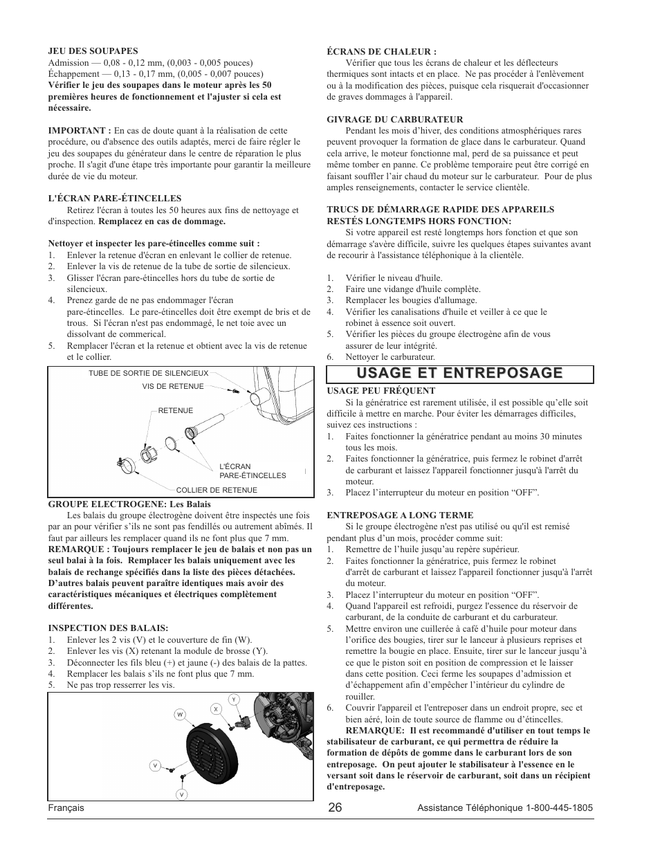 Usage et entreposage | Powermate PM0141200 User Manual | Page 26 / 48
