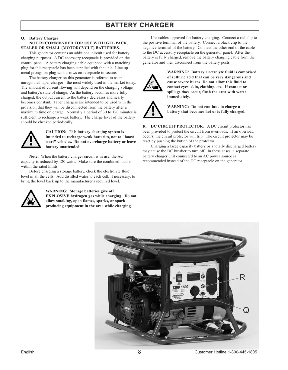 Battery charger | Powermate PM0141200 User Manual | Page 8 / 48