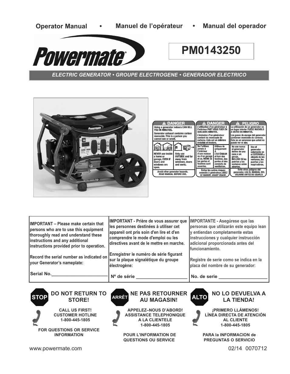 Powermate PM0143250 User Manual | 48 pages