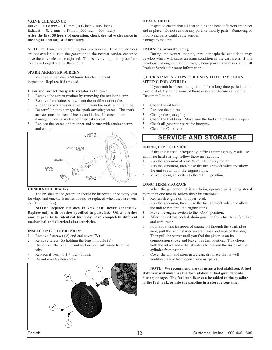 Service and storage | Powermate PM0143250 User Manual | Page 13 / 48