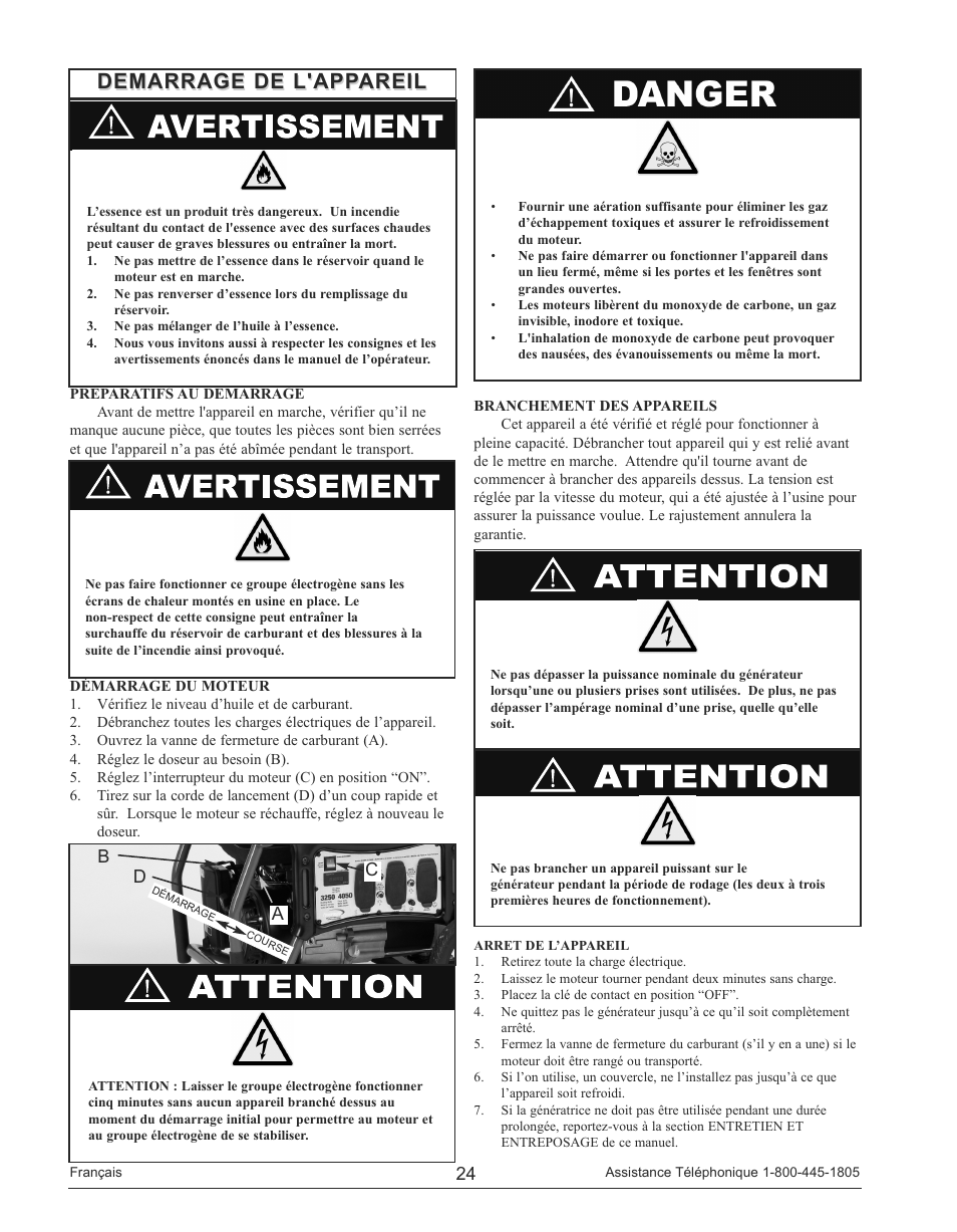 Demarrage de l'appareil | Powermate PM0143250 User Manual | Page 24 / 48