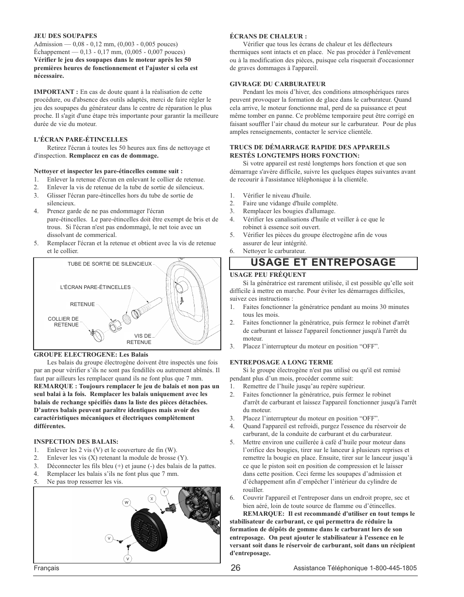 Usage et entreposage | Powermate PM0143250 User Manual | Page 26 / 48