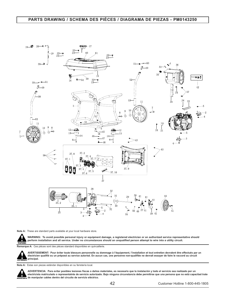 Powermate PM0143250 User Manual | Page 42 / 48
