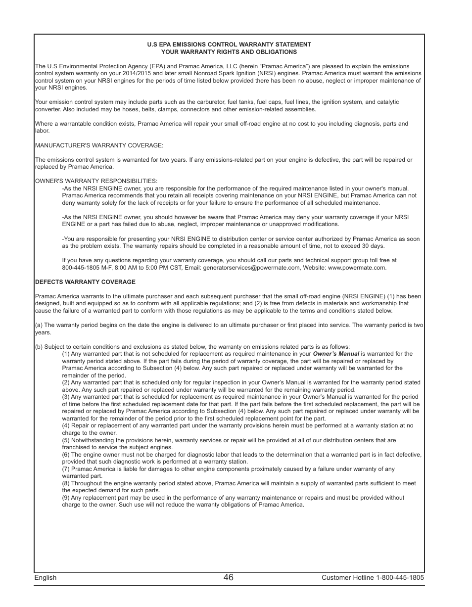 Powermate PM0143250 User Manual | Page 46 / 48