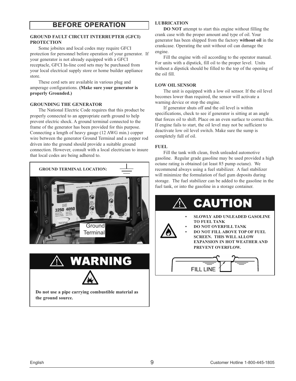 Before operation | Powermate PM0143250 User Manual | Page 9 / 48