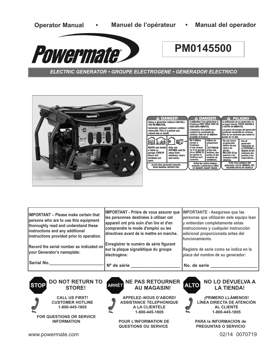 Powermate PM0145500 User Manual | 48 pages