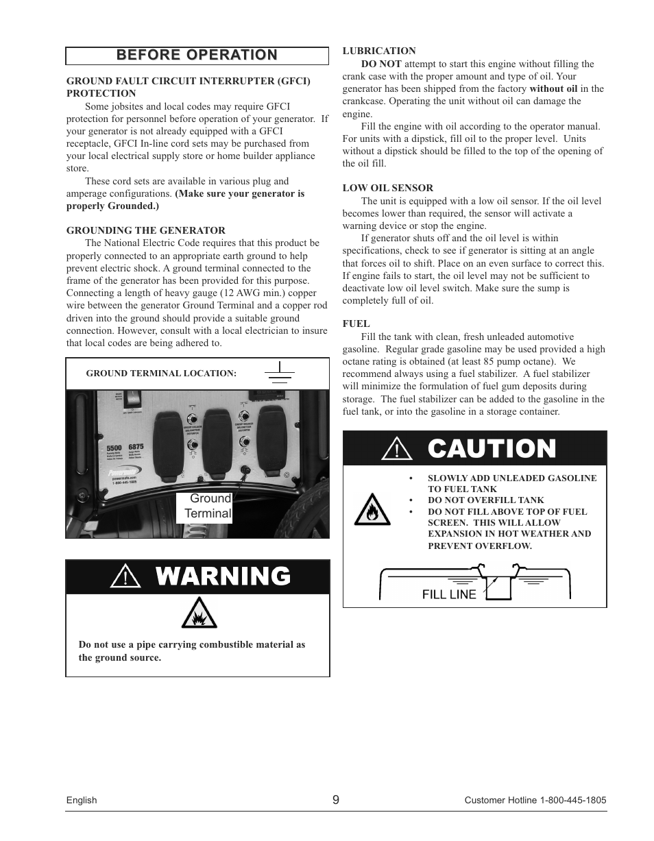 Before operation | Powermate PM0145500 User Manual | Page 9 / 48