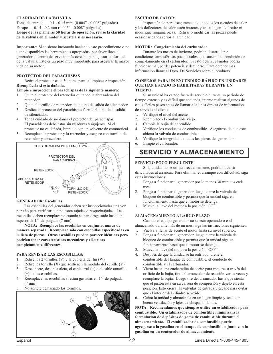Servicio y almacenamiento | Powermate PM0146500.01 User Manual | Page 42 / 52