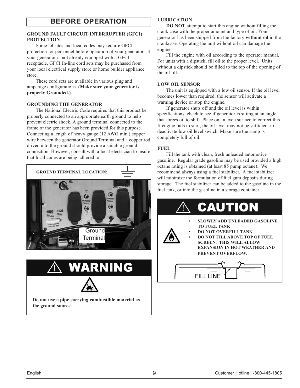Before operation | Powermate PM0146500.01 User Manual | Page 9 / 52