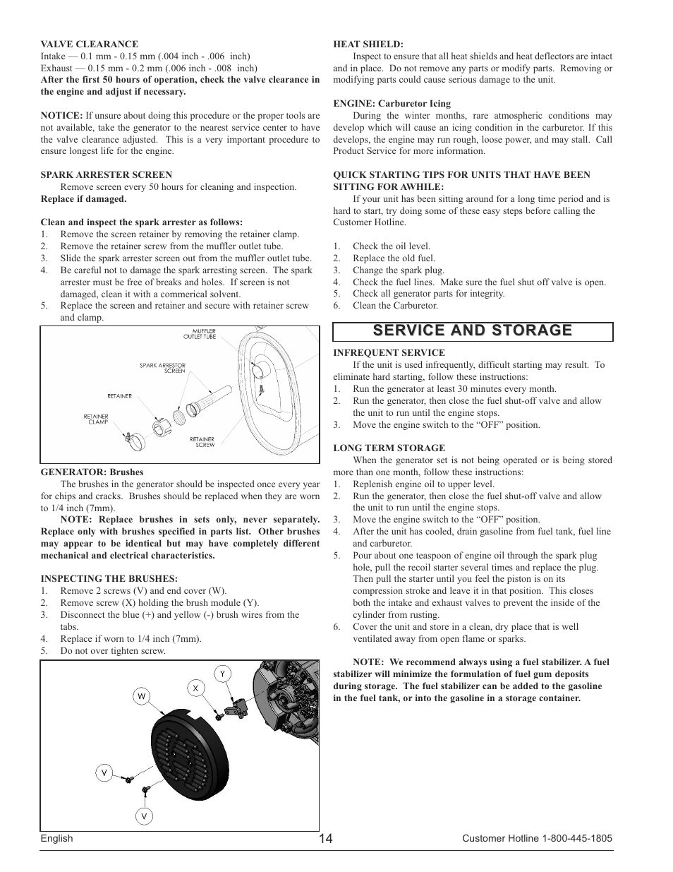 Service and storage | Powermate PM0148000 User Manual | Page 14 / 52