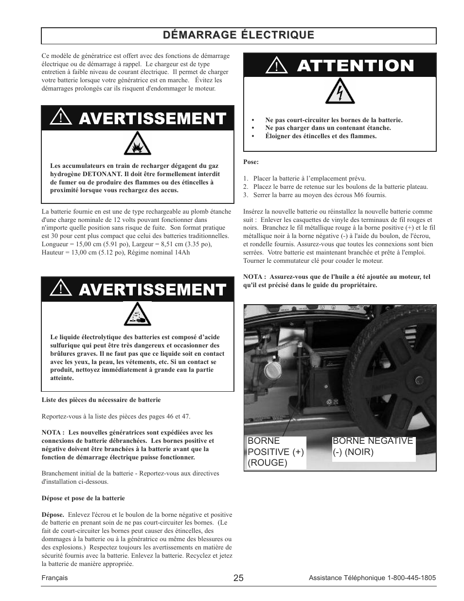 Démarrage électrique | Powermate PM0148000 User Manual | Page 25 / 52