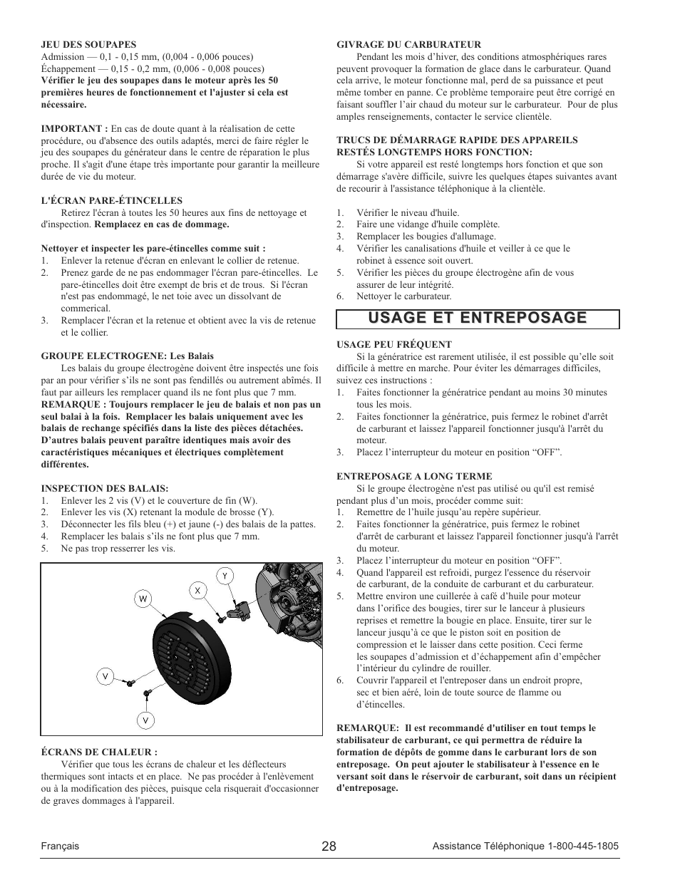 Usage et entreposage | Powermate PM0148000 User Manual | Page 28 / 52