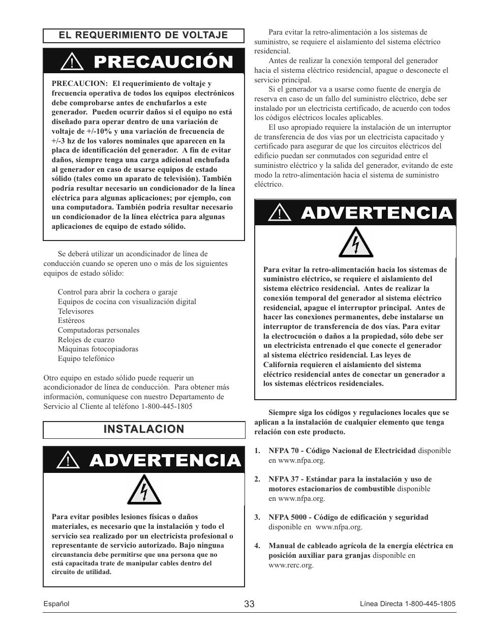 Instalacion | Powermate PM0148000 User Manual | Page 33 / 52