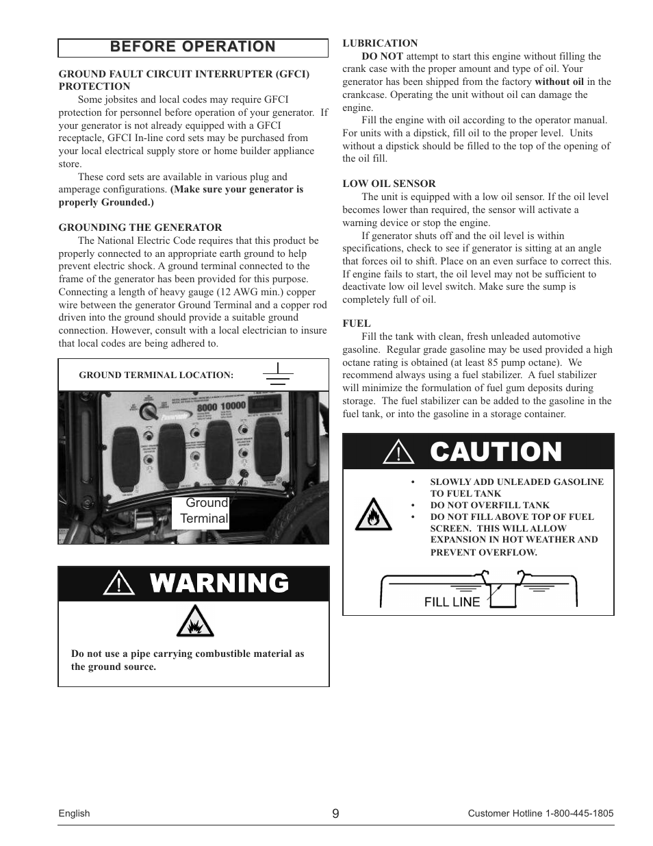 Before operation | Powermate PM0148000 User Manual | Page 9 / 52