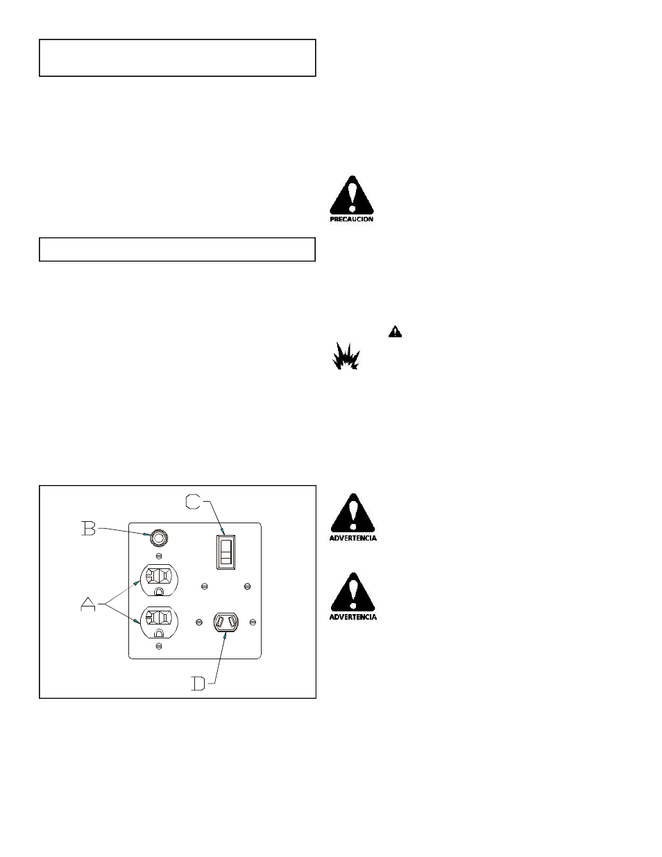 Placa lateral, Caracteristicas principales del generador | Powermate PM0401855 User Manual | Page 6 / 12