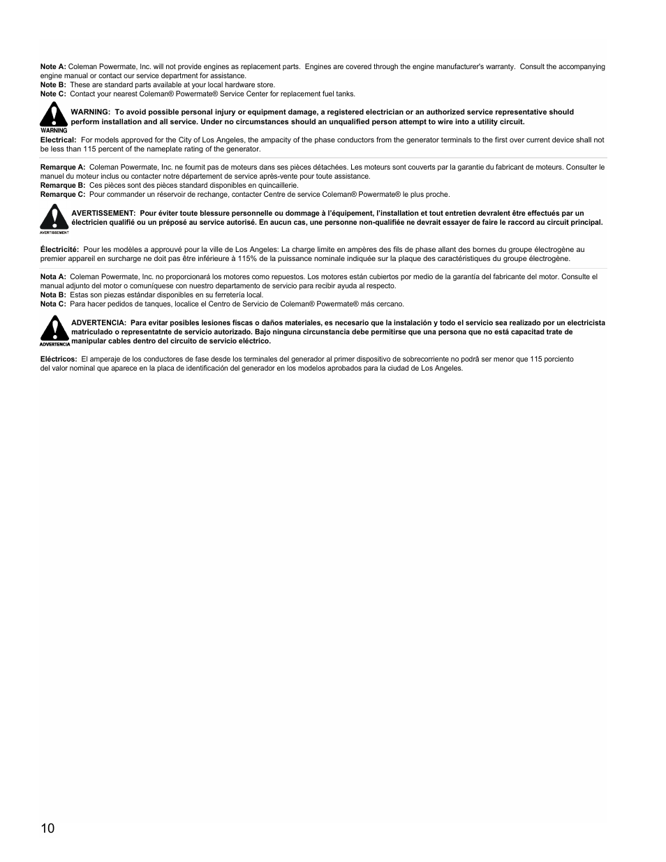 Powermate PM0401856 User Manual | Page 10 / 12