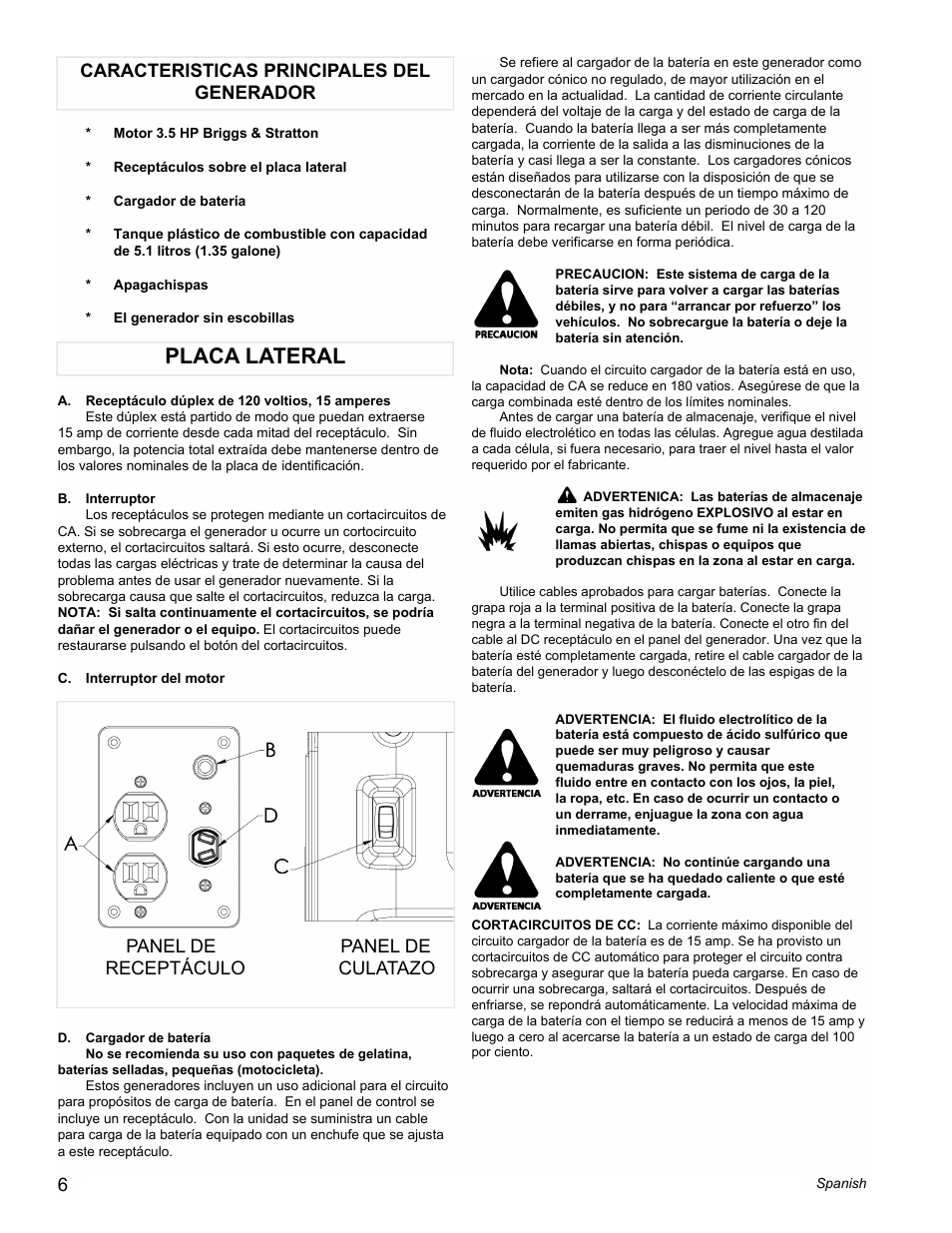 Placa lateral | Powermate PM0401856 User Manual | Page 6 / 12