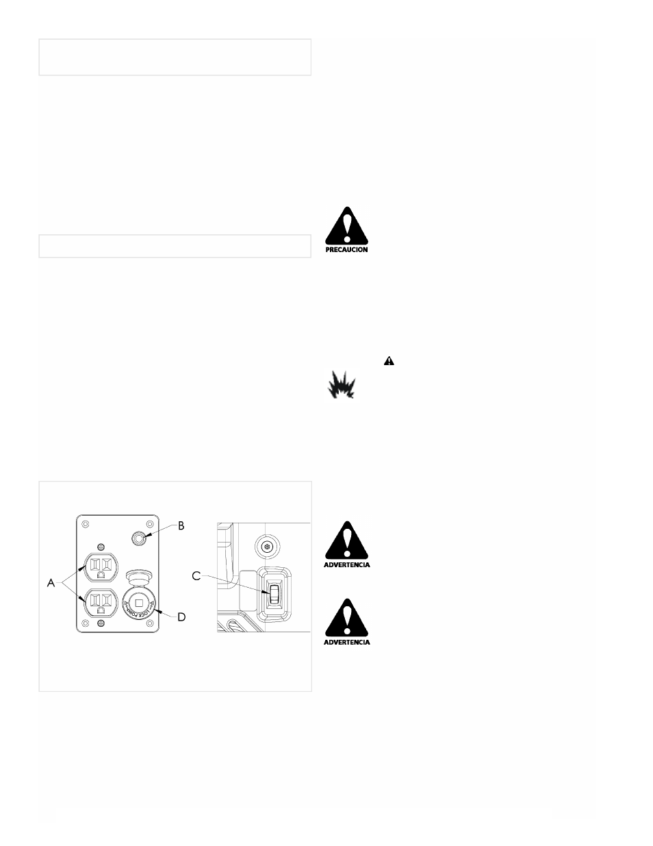 Placa lateral, Caracteristicas principales del generador | Powermate PM0431802.01 User Manual | Page 6 / 12