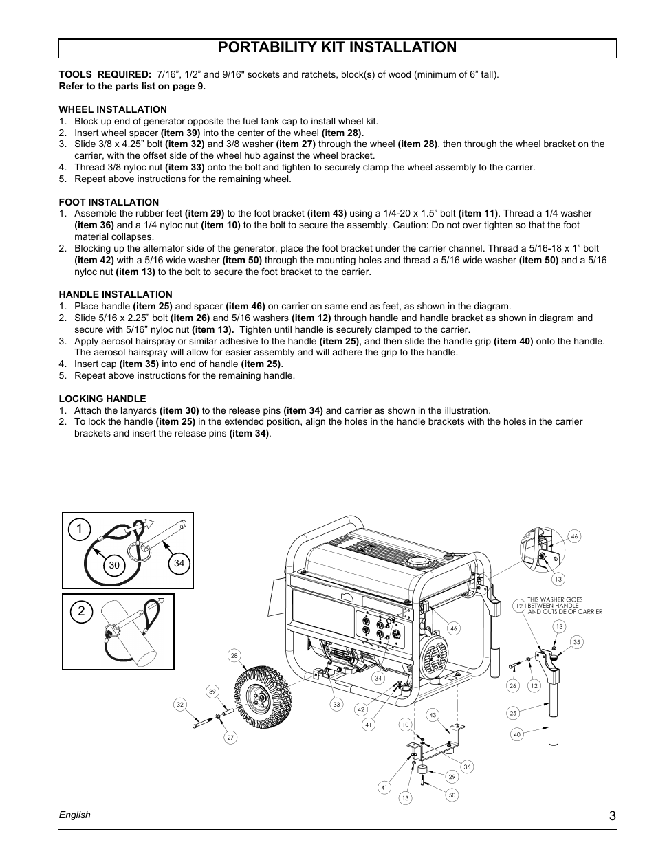 Portability kit installation | Powermate PM0435005.02 User Manual | Page 3 / 12