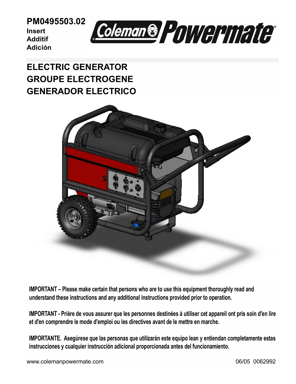 Powermate PM0495503.02 User Manual | 12 pages