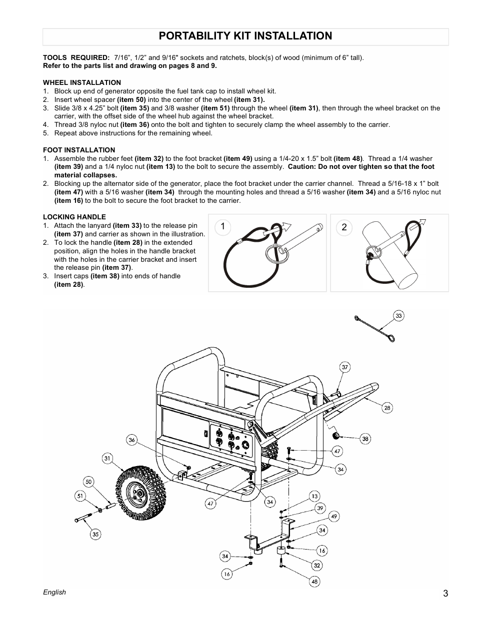 Portability kit installation | Powermate PM0495503.02 User Manual | Page 3 / 12
