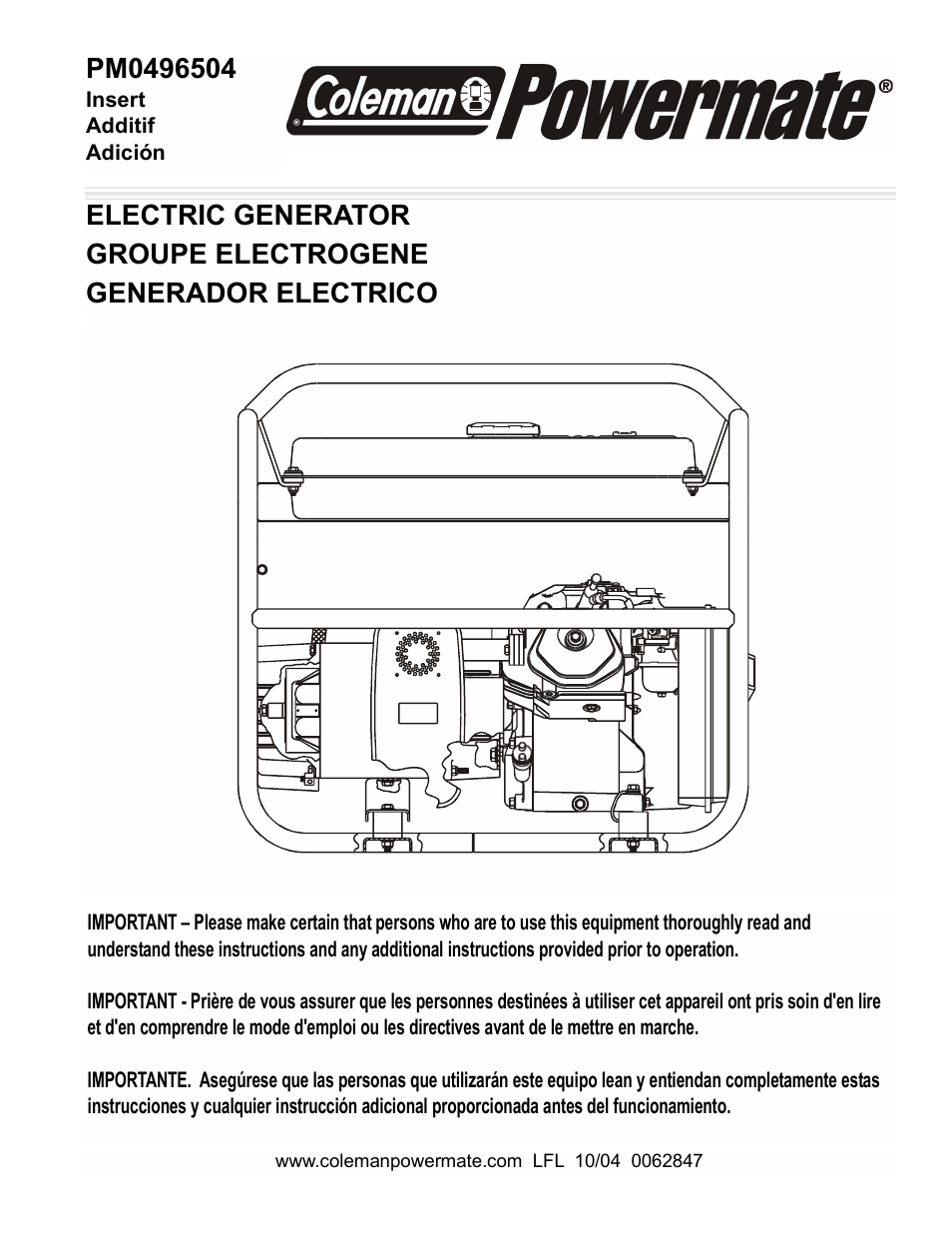 Powermate PM0496504 User Manual | 16 pages