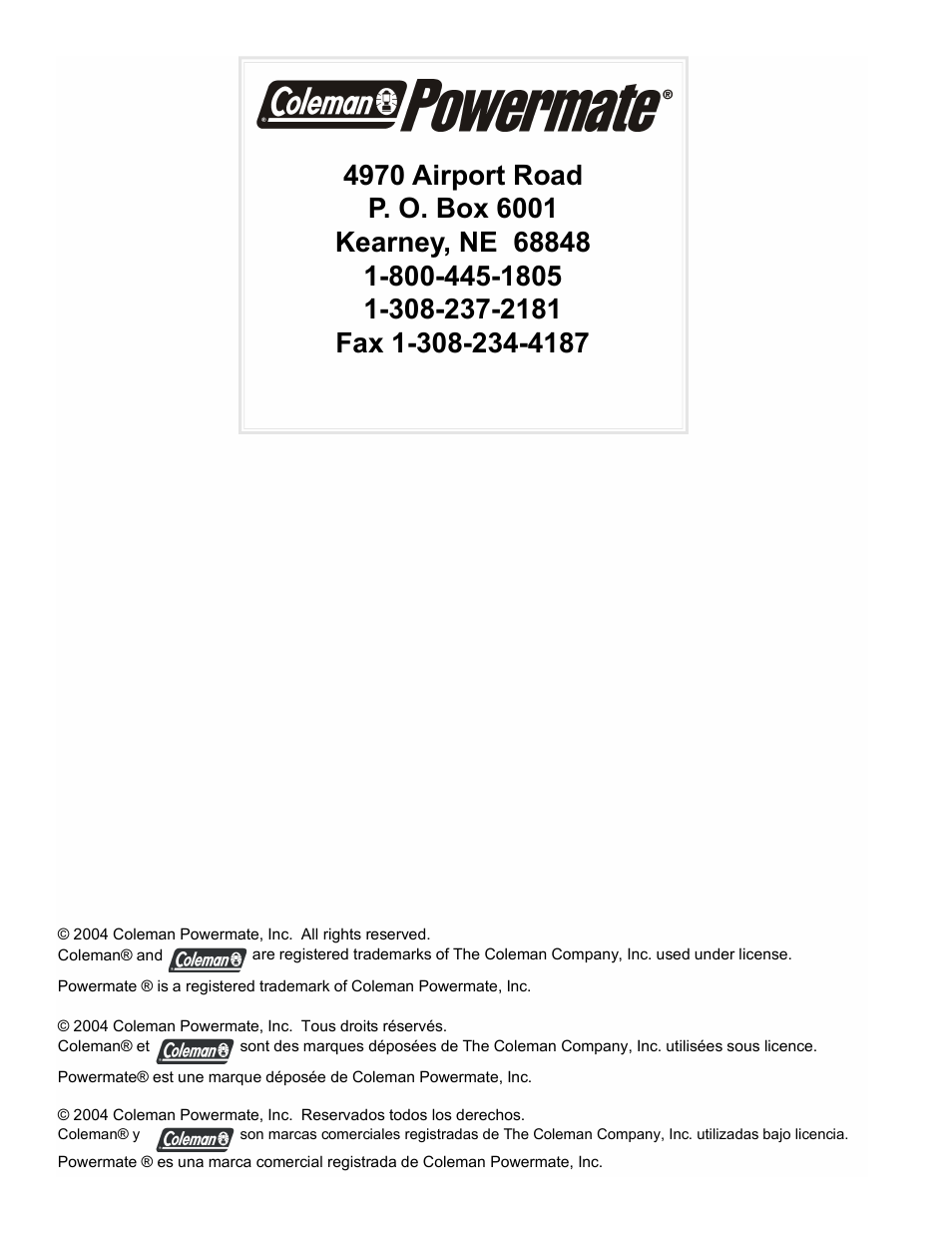 Powermate PM0525300 User Manual | Page 8 / 8