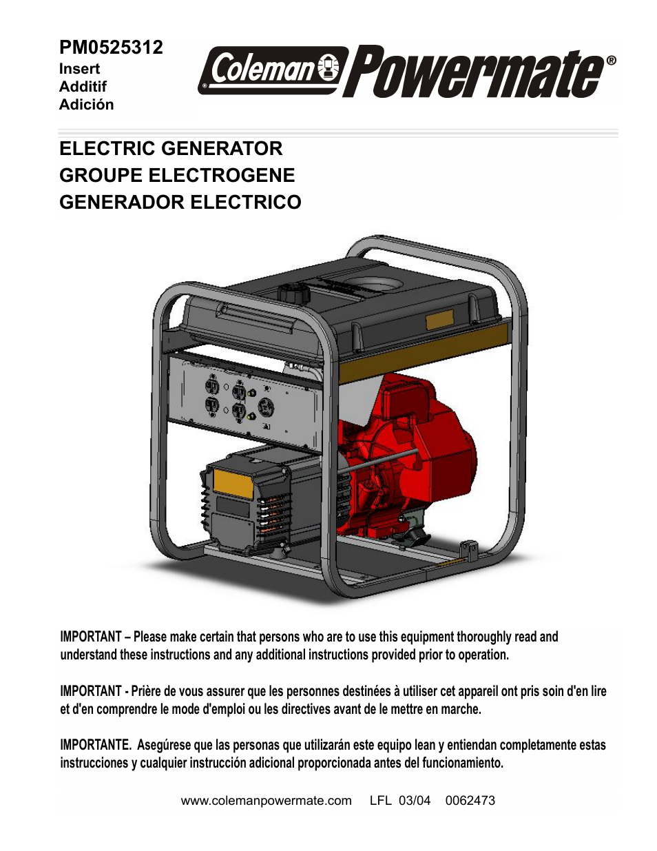 Powermate PM0525312 User Manual | 8 pages