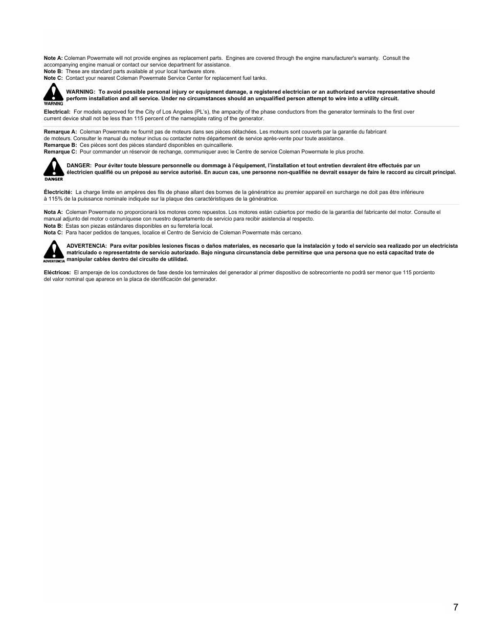 Powermate PM0525500.01 User Manual | Page 7 / 8