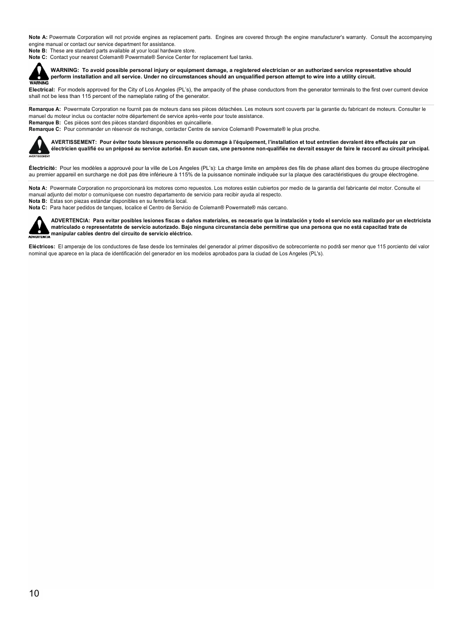 Powermate PM0543002 User Manual | Page 10 / 12
