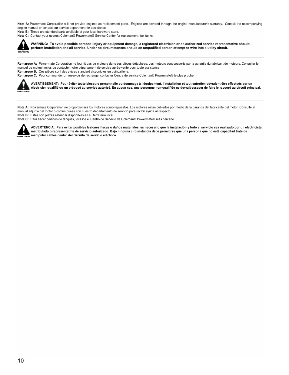 Powermate PM0545002.02 User Manual | Page 10 / 12