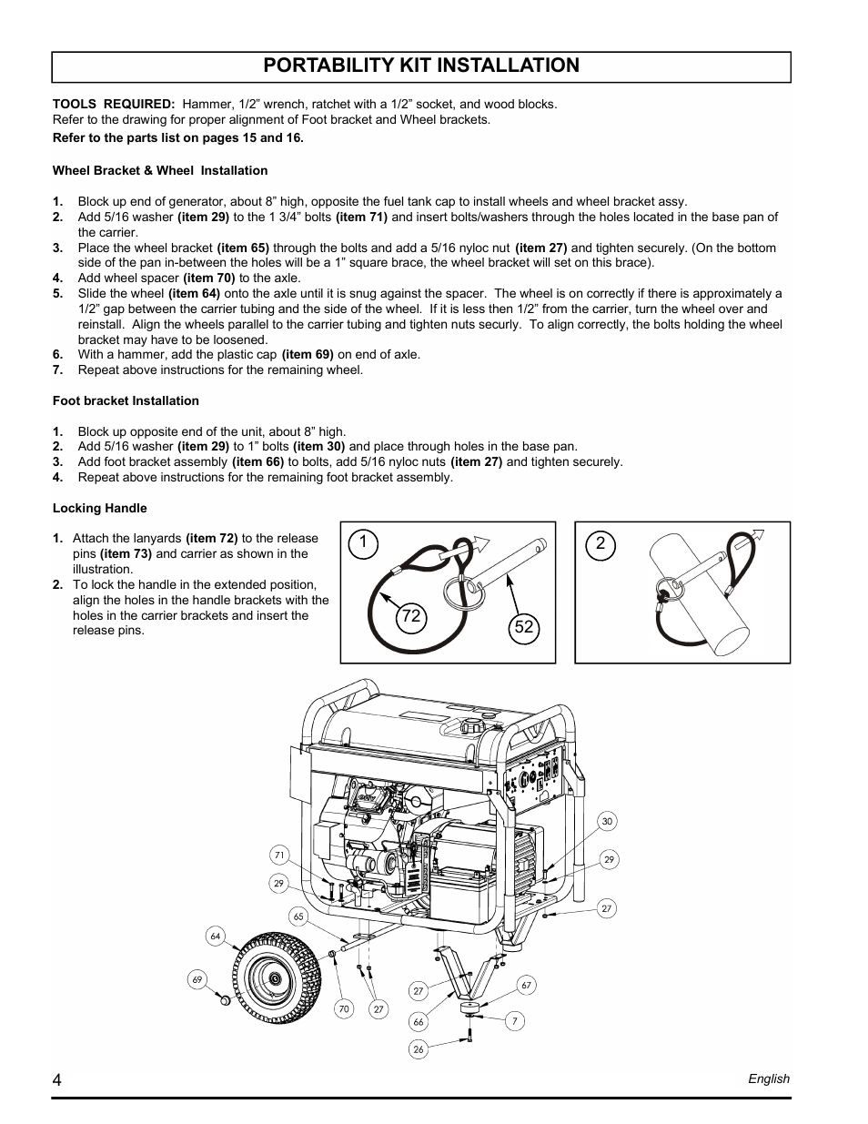 Portability kit installation | Powermate PM0601250.02 User Manual | Page 4 / 20