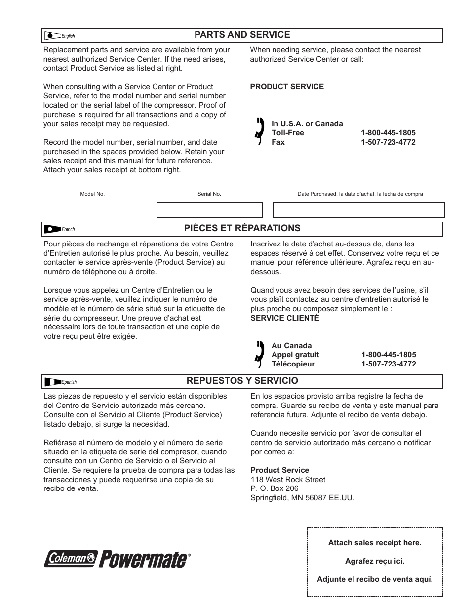 Powermate IH9919946 User Manual | Page 30 / 30