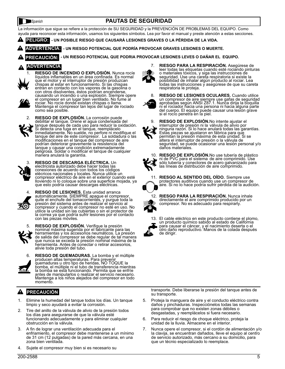 Pautas de seguridad | Powermate VN0000101 User Manual | Page 5 / 20